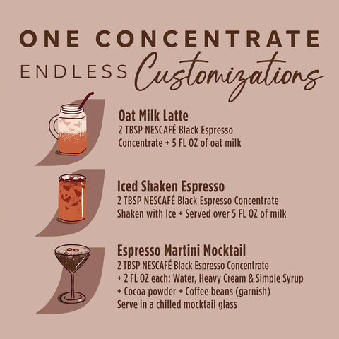 NESCAFÉ Espresso Concentrate Black, Coffee Concentrate, Instant Espresso, 16 Shots