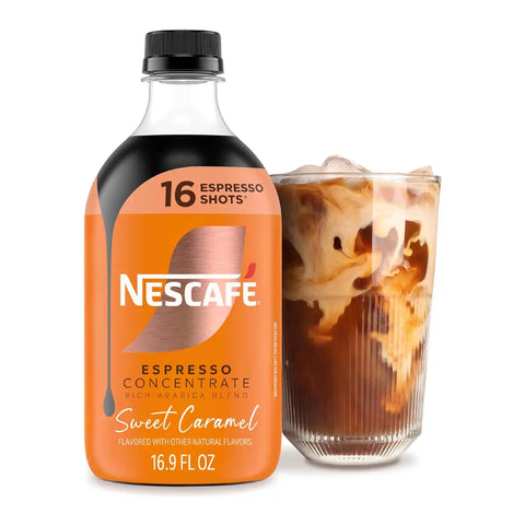 Nescafé Espresso Concentrate Sweet Caramel, Flavored Coffee Concentrate, Instant Espresso, 16 Shots 16.9 fl oz