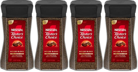 NESCAFÉ Taster's Choice Instant Coffee,Light Medium Roast,House Blend,(7 Oz Each),(Pack of 4)