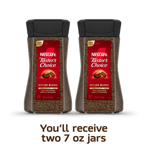 NESCAFÉ Taster's Choice Instant Coffee,Light Medium Roast,House Blend,(7 Oz Each),(Pack of 4)