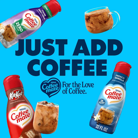 Coffee Mate French Vanilla Flavored Coffee Creamer, Non-Dairy, Gluten-Free, 63 Servings, 32 Fl Oz