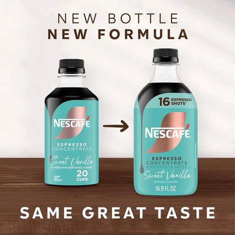 NESCAFÉ Espresso Concentrate Sweet Vanilla, Flavored Coffee Concentrate, Instant Espresso, 16 Shots