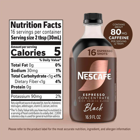 NESCAFÉ Espresso Concentrate Black, Coffee Concentrate, Instant Espresso, 16 Shots