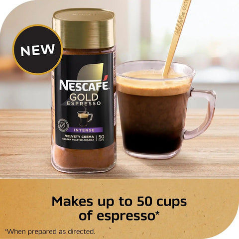 NESCAFÉ Gold Espresso Intense Instant Coffee, 3.5 oz Jar | Intense roast instant espresso; single 3.5 oz (100 g) jar